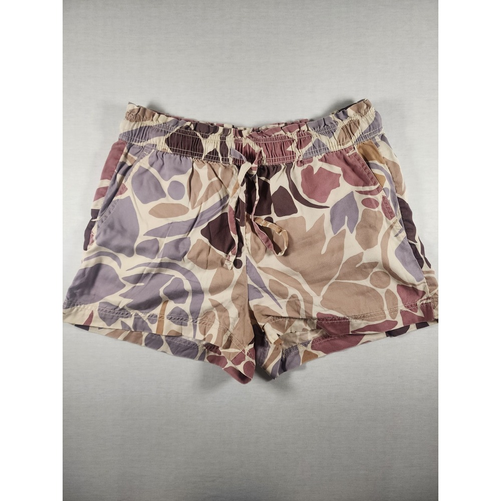 Nicole Miller New York Womens Large Abstract Giraffe Print Lyocell Shorts Mauve